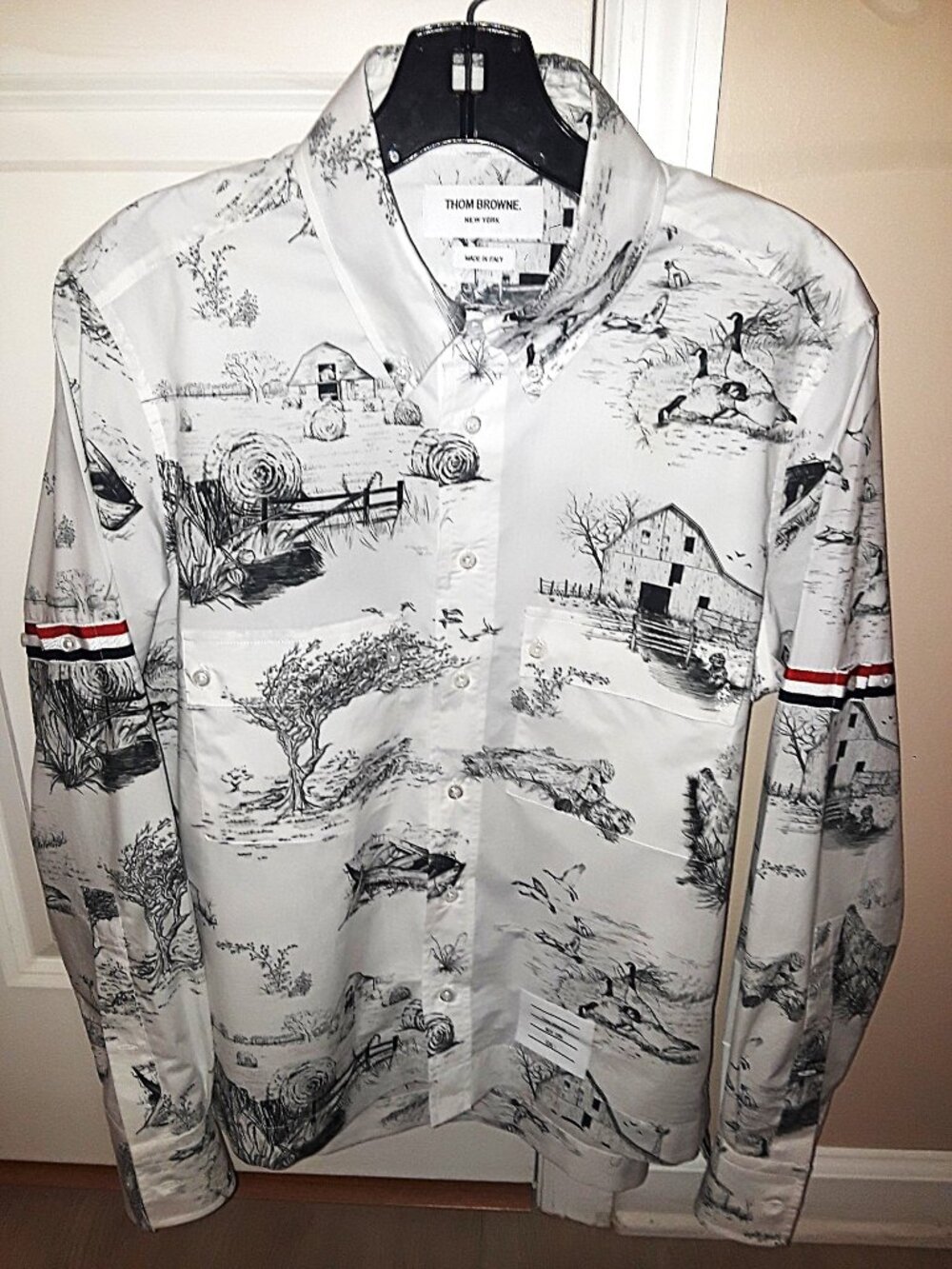 Thom Browne armband in scenic toile cotton shirt TB1 new with tags